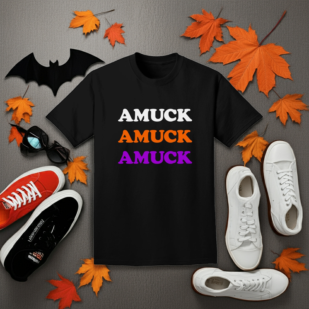 Amuck Amuck Amuck Halloween Adult Dark T-Shirt