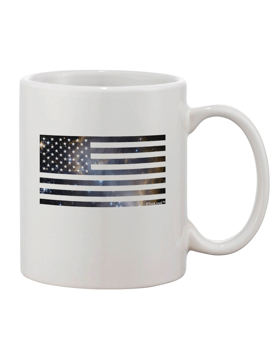 Galactic American Flag 11 oz Coffee Mug - Expertly Crafted by TooLoud-11 OZ Coffee Mug-TooLoud-White-Davson Sales