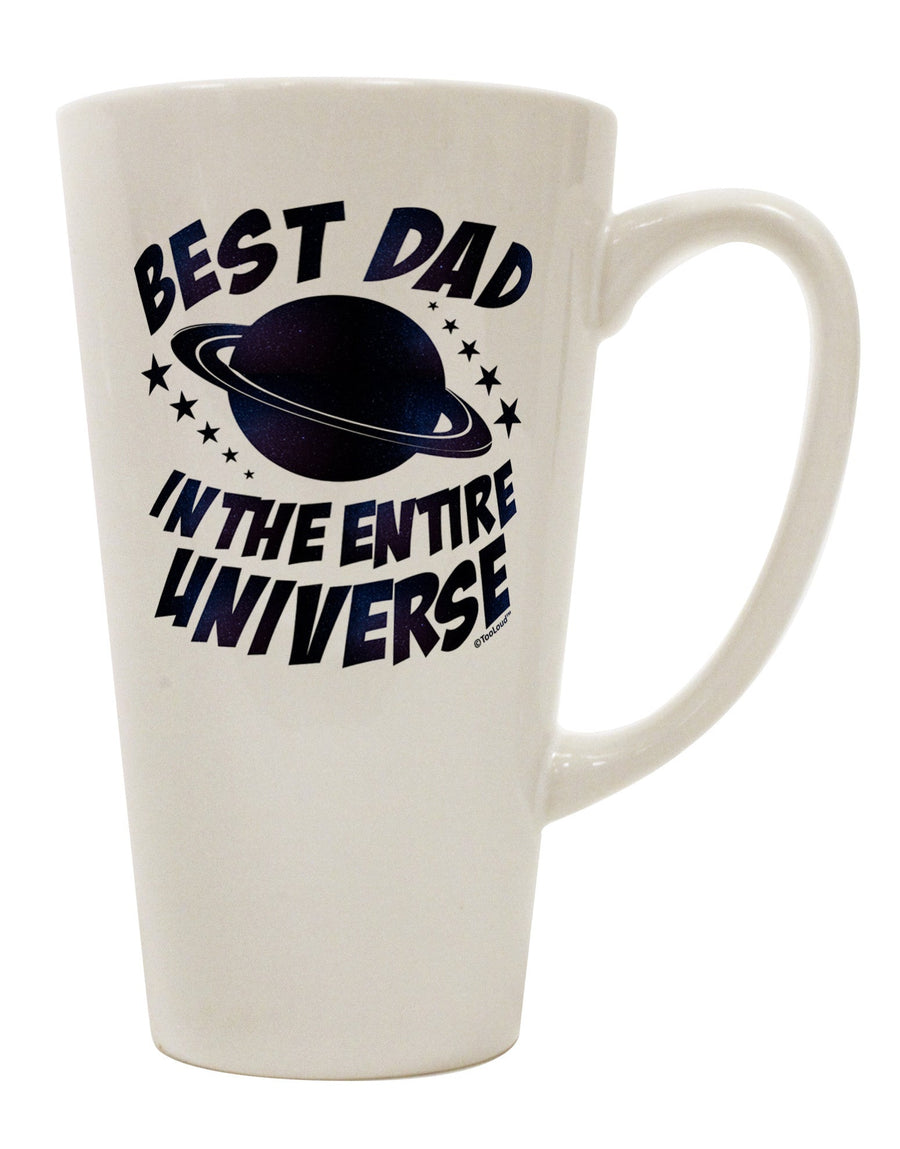 Galactic Print 16 Ounce Conical Latte Coffee Mug - Perfect for the Best Dad in the Universe - TooLoud-Conical Latte Mug-TooLoud-White-Davson Sales