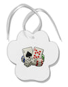 Gambling Weapons Paw Print Shaped Ornament-Ornament-TooLoud-White-Davson Sales