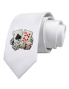 Gambling Weapons Printed White Necktie