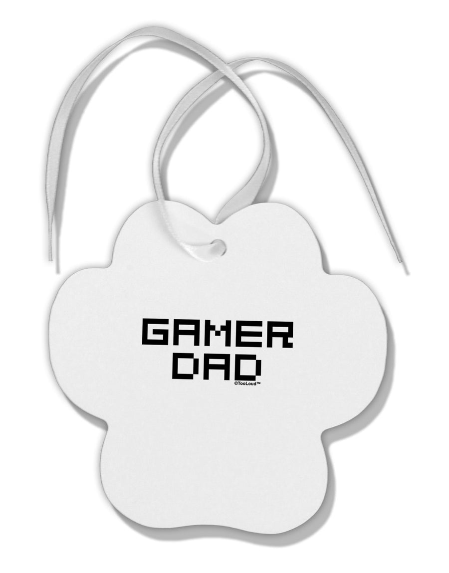 Gamer Dad Paw Print Shaped Ornament by TooLoud-Ornament-TooLoud-White-Davson Sales