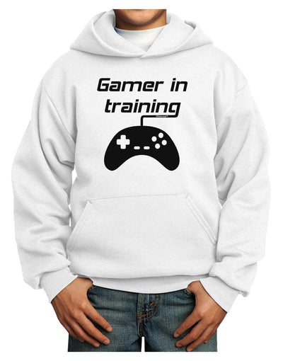 Gamer In Training BnW Youth Hoodie Pullover Sweatshirt-Youth Hoodie-TooLoud-White-XS-Davson Sales