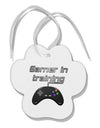 Gamer In Training Color Paw Print Shaped Ornament by TooLoud-Ornament-TooLoud-White-Davson Sales