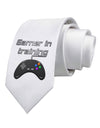 Gamer In Training Color Printed White Necktie