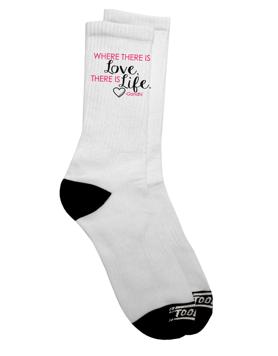 Gandhi Adult Crew Socks - A Symbol of Love and Inspiration for Your Feet - TooLoud-Socks-TooLoud-White-Ladies-4-6-Davson Sales