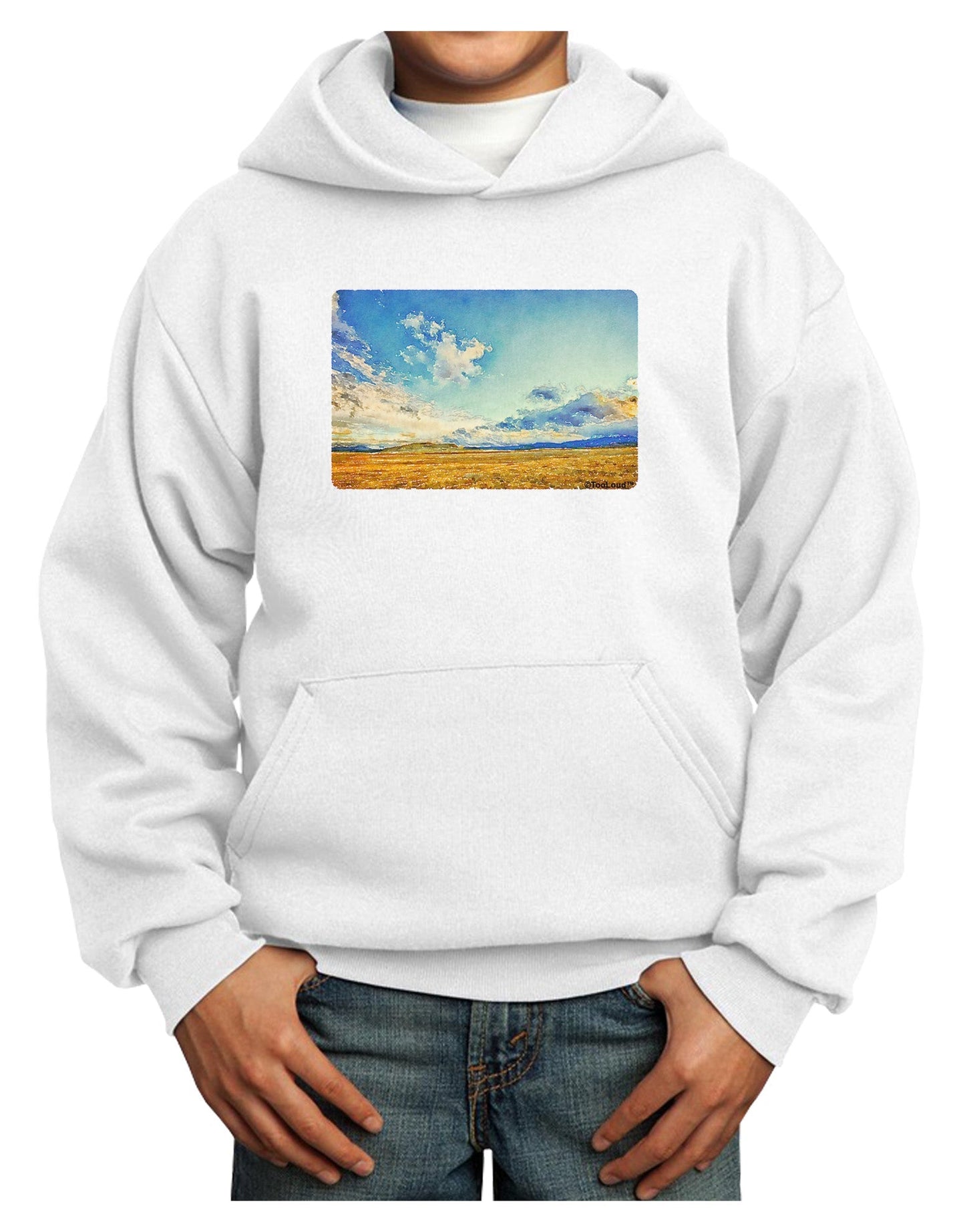 Garden of the Gods Watercolor Youth Hoodie Pullover Sweatshirt-Youth Hoodie-TooLoud-White-XS-Davson Sales