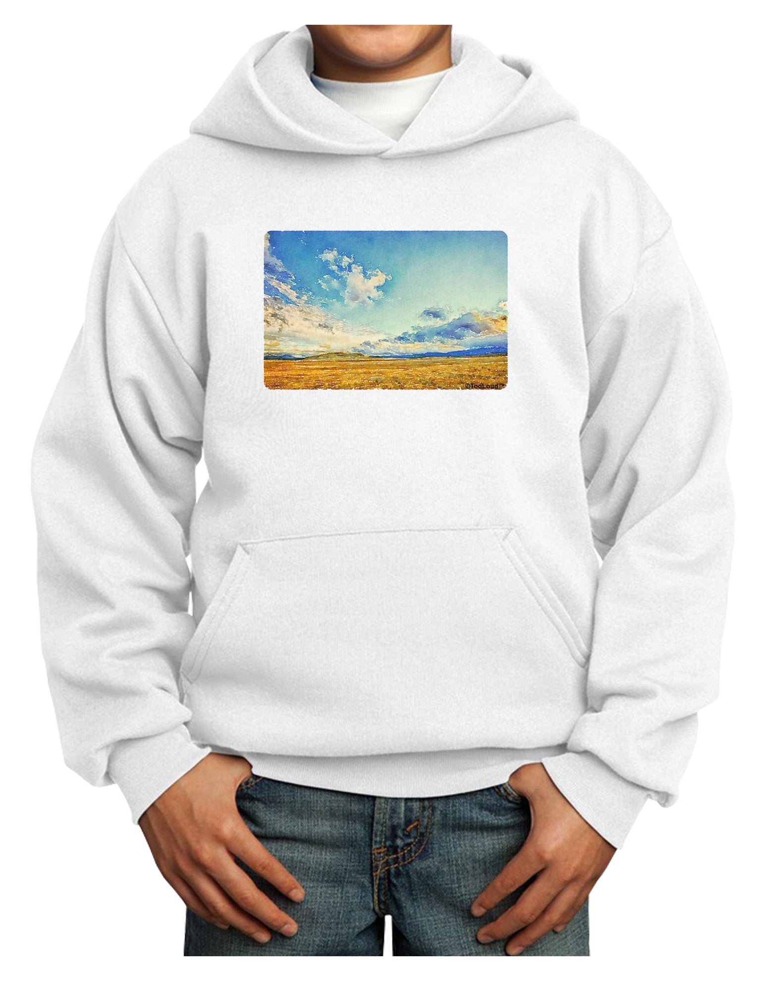 Garden of the Gods Watercolor Youth Hoodie Pullover Sweatshirt-Youth Hoodie-TooLoud-White-XS-Davson Sales