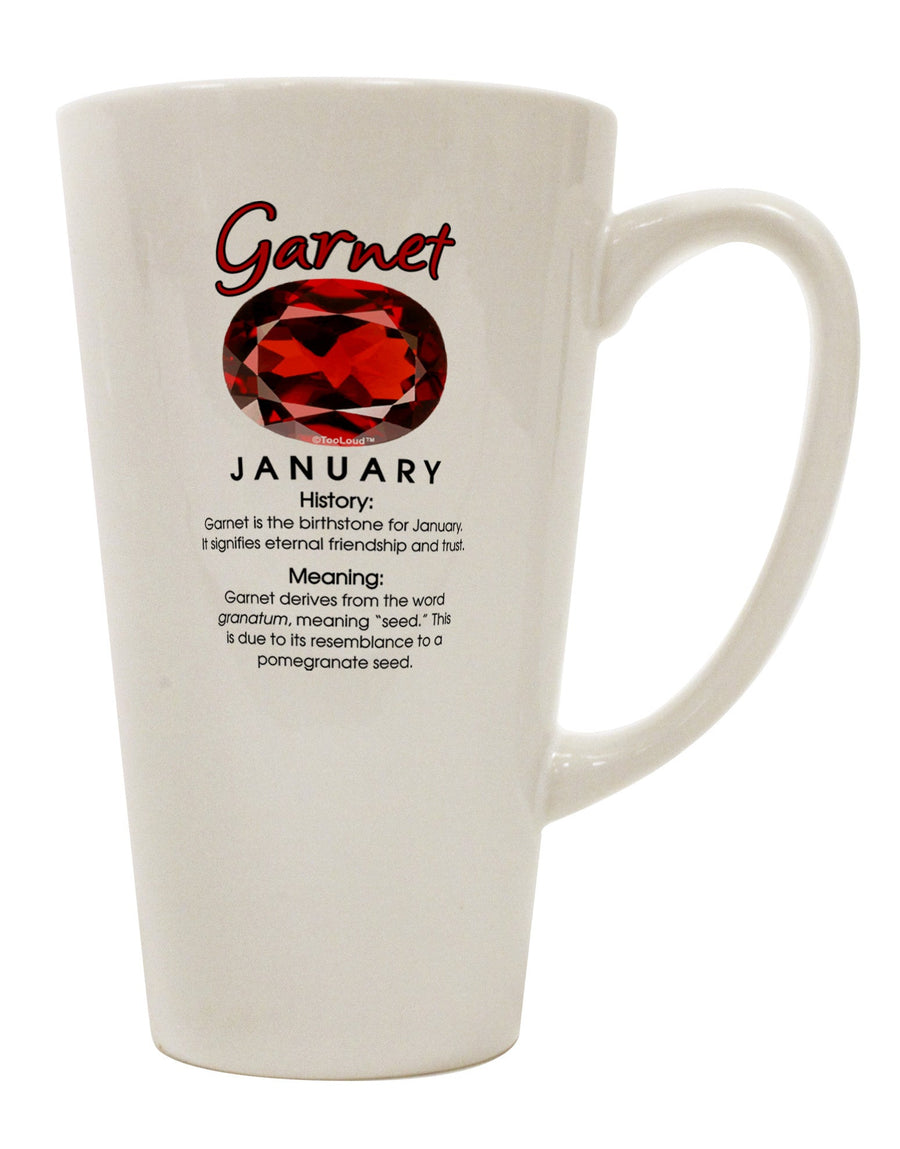 Garnet Birthstone Conical Latte Coffee Mug - Crafted for the Discerning Coffee Enthusiast by a Drinkware Expert - TooLoud-Conical Latte Mug-TooLoud-White-Davson Sales