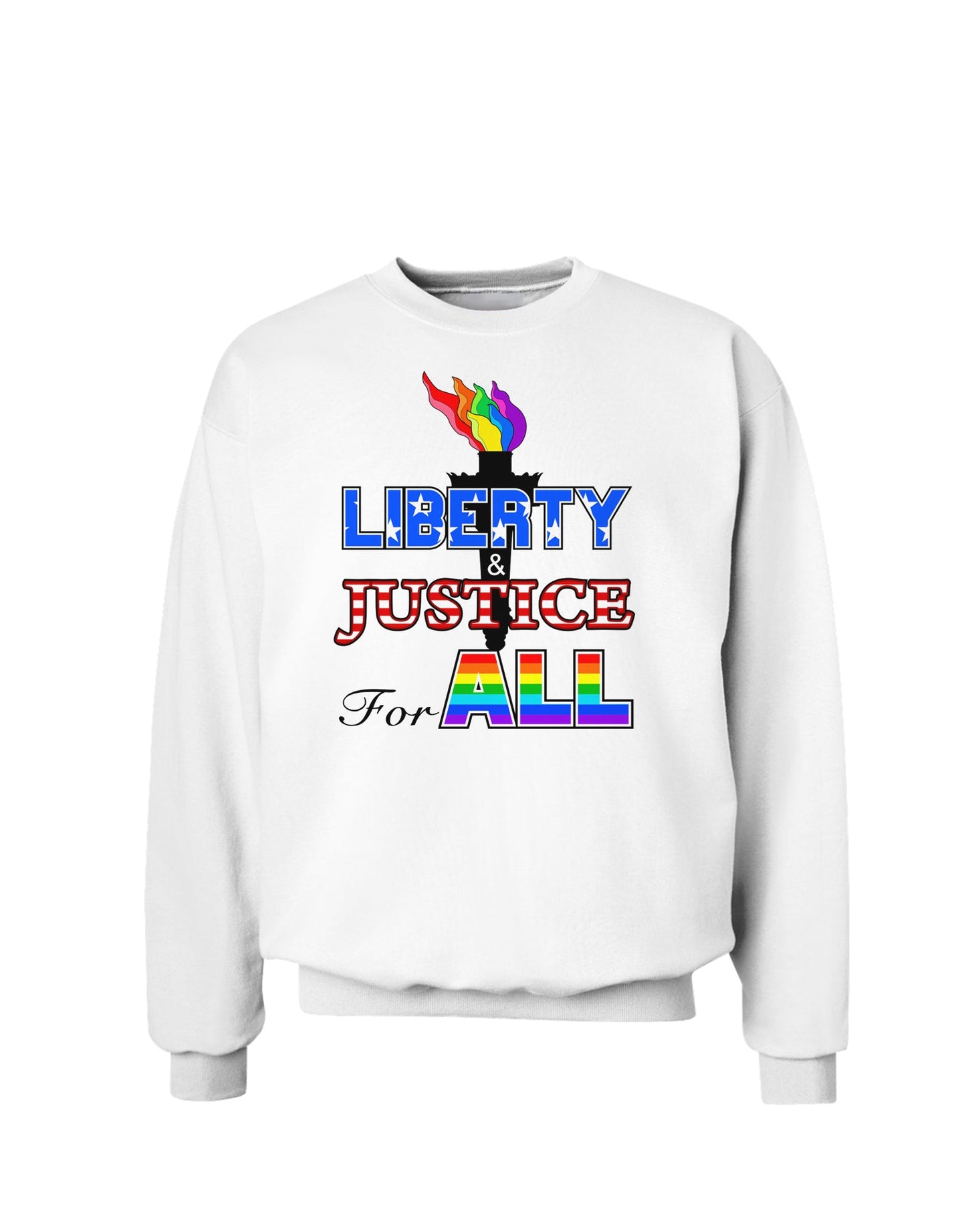 Gay Equality Liberty Justice for All Sweatshirt-Sweatshirts-TooLoud-White-Small-Davson Sales