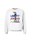 Gay Equality Liberty Justice for All Sweatshirt-Sweatshirts-TooLoud-White-Small-Davson Sales