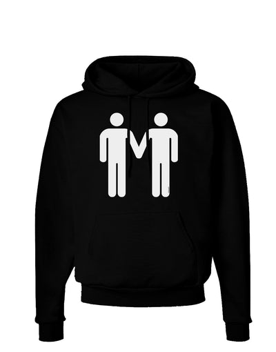 Gay Men Holding Hands Symbol Dark Hoodie Sweatshirt-Hoodie-TooLoud-Black-Small-Davson Sales