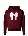 Gay Men Holding Hands Symbol Dark Hoodie Sweatshirt-Hoodie-TooLoud-Maroon-Small-Davson Sales