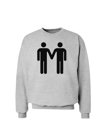 Gay Men Holding Hands Symbol Sweatshirt-Sweatshirts-TooLoud-AshGray-Small-Davson Sales