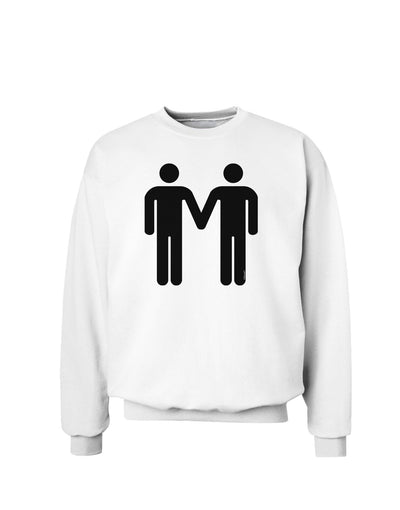 Gay Men Holding Hands Symbol Sweatshirt-Sweatshirts-TooLoud-White-Small-Davson Sales