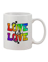 Gay Pride Love Is Love Printed 11 oz Coffee Mug - Expert Drinkware TooLoud-11 OZ Coffee Mug-TooLoud-White-Davson Sales