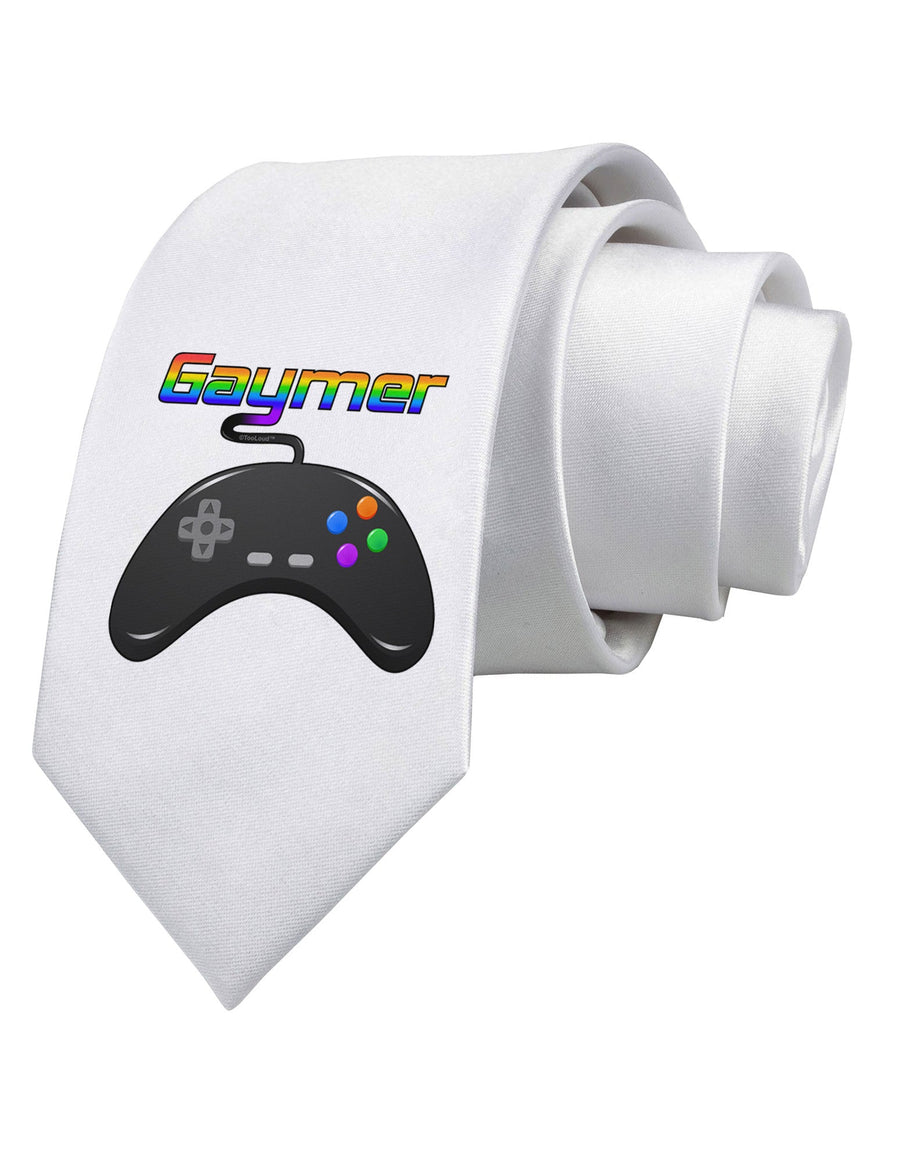 Gaymer Color Printed White Necktie