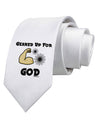 Geared Up For God Printed White Necktie by TooLoud