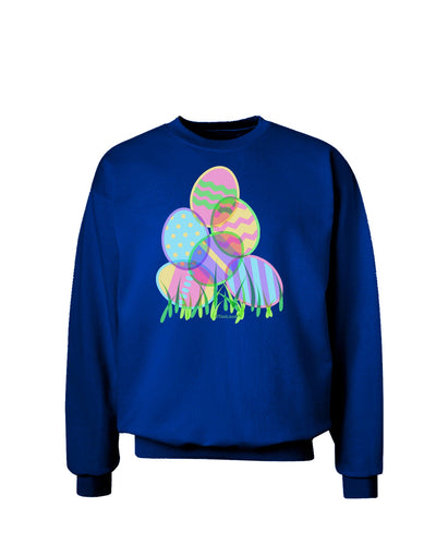 Gel Look Easter Eggs Adult Dark Sweatshirt-Sweatshirts-TooLoud-Deep-Royal-Blue-Small-Davson Sales