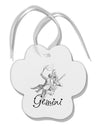 Gemini Constellation Paw Print Shaped Ornament-Ornament-TooLoud-White-Davson Sales