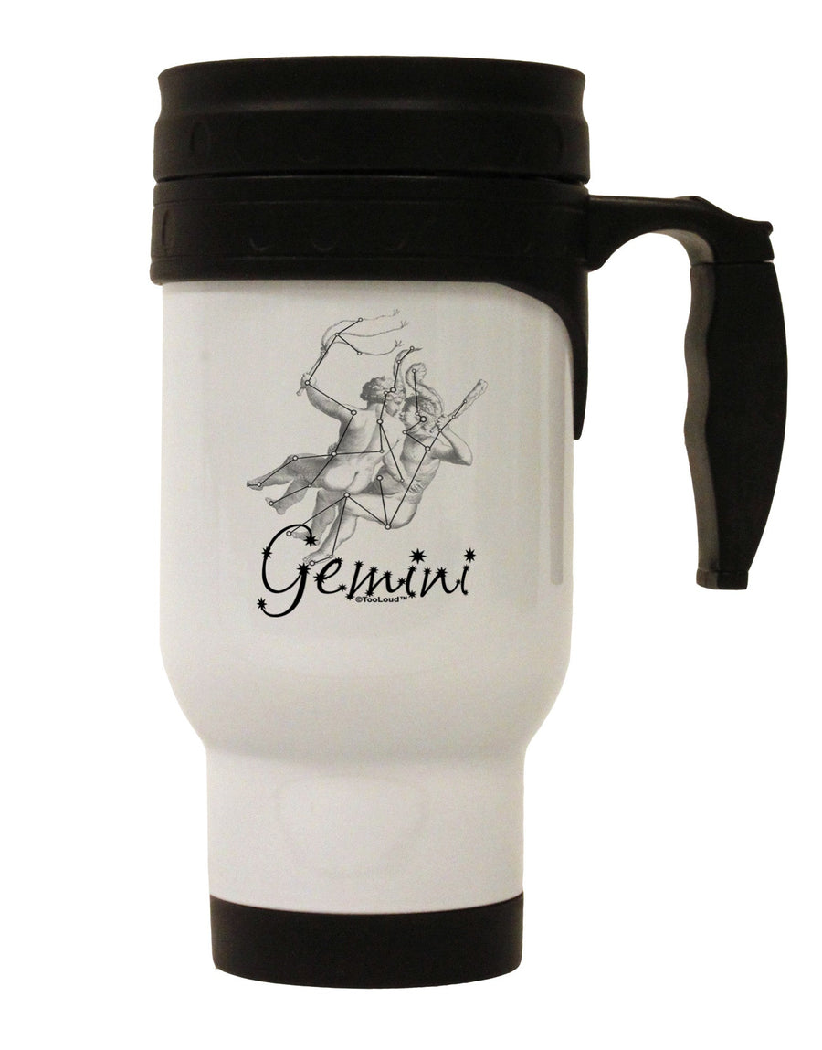 Gemini Constellation Stainless Steel 14oz Travel Mug-Travel Mugs-TooLoud-White-Davson Sales