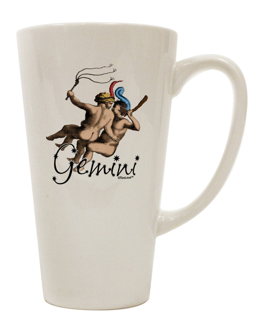 Gemini Illustration Color 16 Ounce Conical Latte Coffee Mug - Expertly Crafted Drinkware-Conical Latte Mug-TooLoud-White-Davson Sales