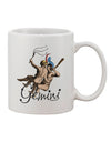 Gemini Illustration Color Printed 11 oz Coffee Mug - Crafted for the Discerning Connoisseur-11 OZ Coffee Mug-TooLoud-White-Davson Sales