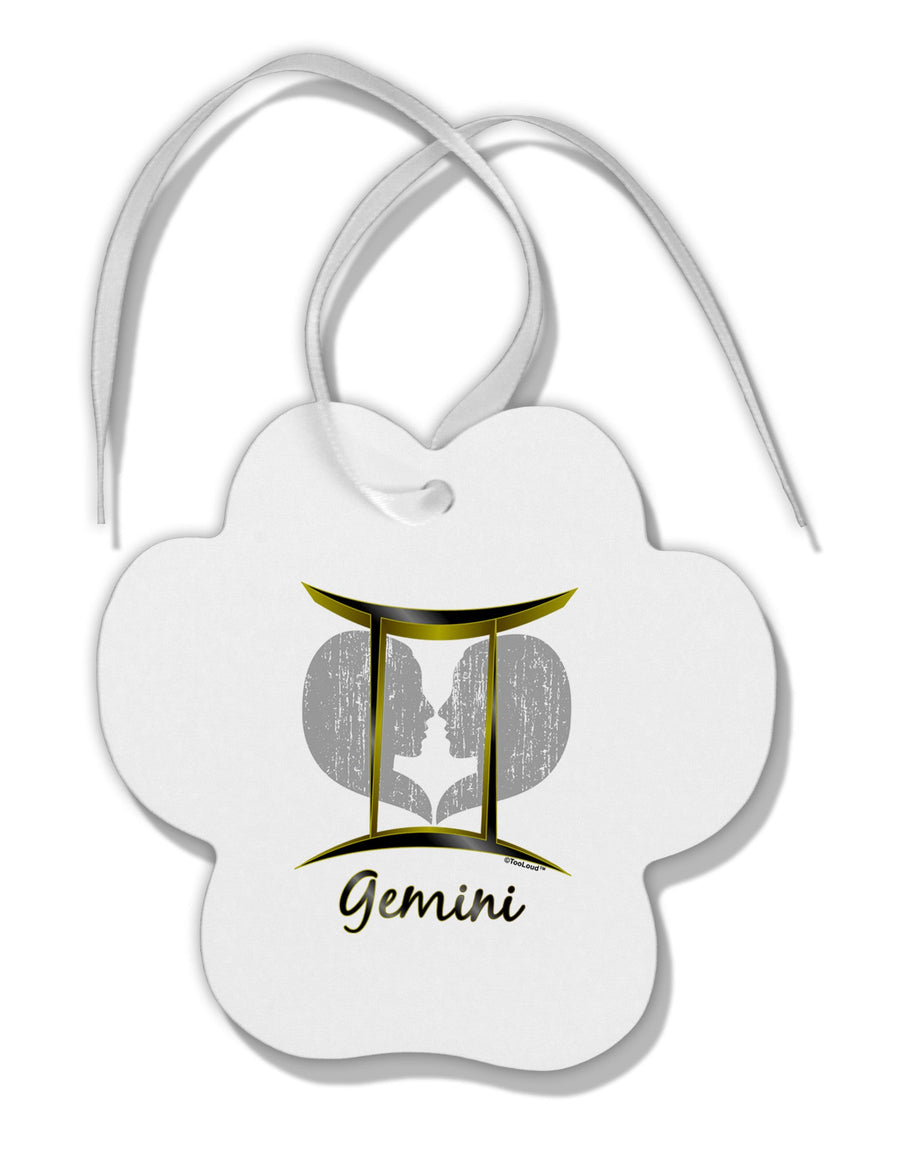 Gemini Symbol Paw Print Shaped Ornament-Ornament-TooLoud-White-Davson Sales