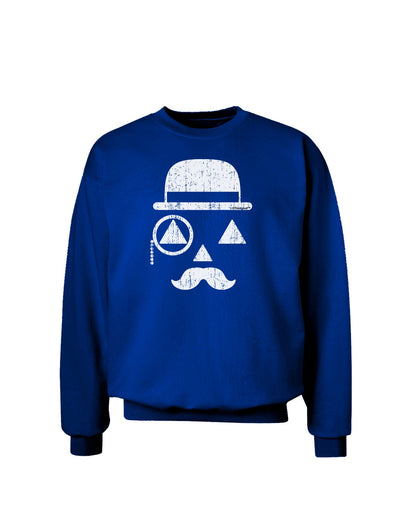 Gentleman Pumpkin Distressed Adult Dark Sweatshirt-Sweatshirts-TooLoud-Deep-Royal-Blue-Small-Davson Sales