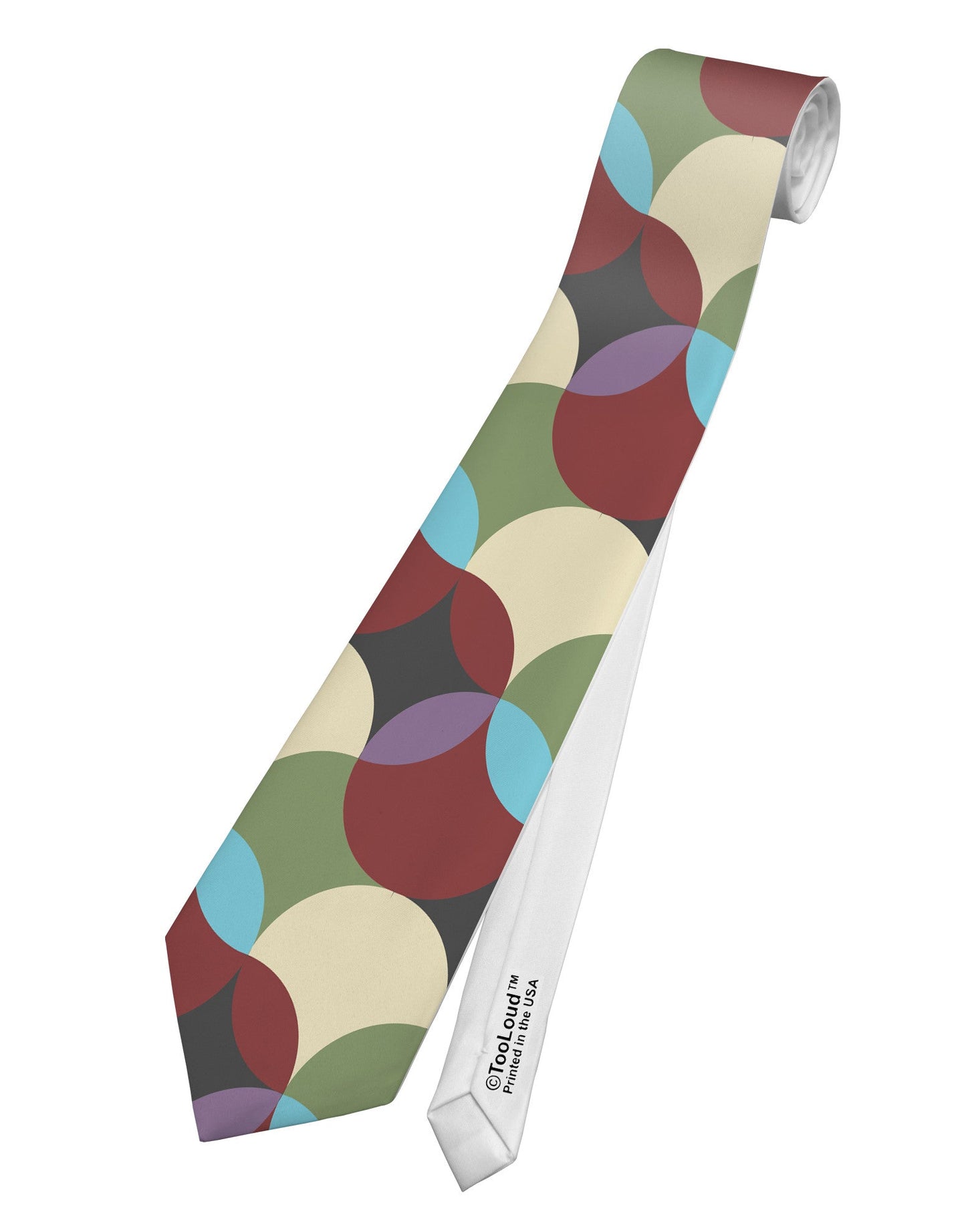 Geometric Abstract AOP Printed White Necktie All Over Print by TooLoud