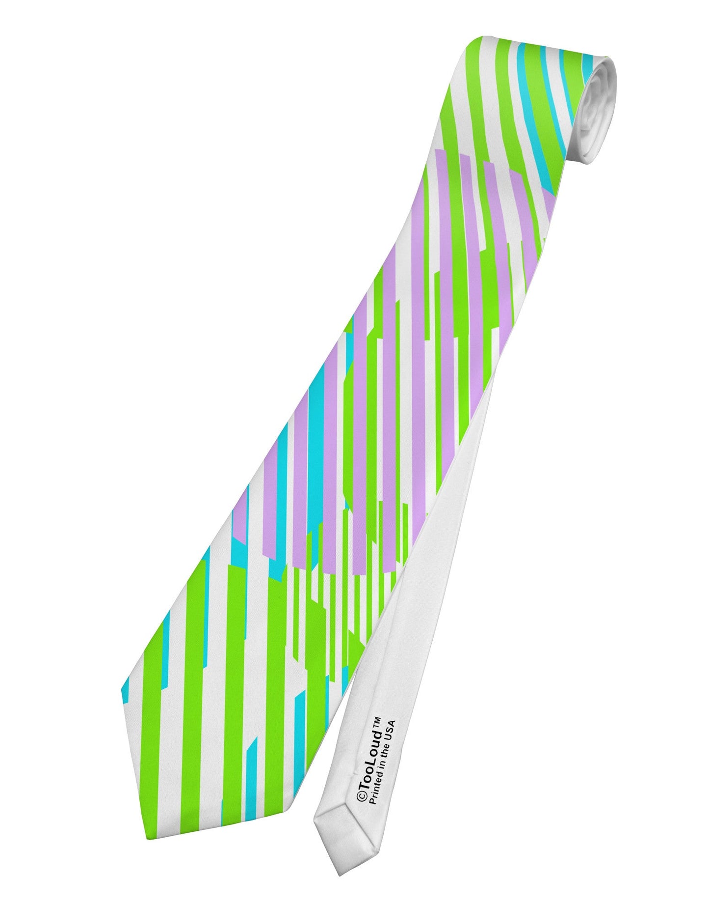 Geometric Circles Pattern AOP Printed White Necktie All Over Print by TooLoud