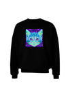 Geometric Kitty Inverted Adult Dark Sweatshirt-Sweatshirts-TooLoud-Black-Small-Davson Sales