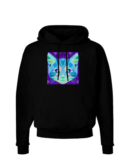 Geometric Kitty Inverted Dark Hoodie Sweatshirt-Hoodie-TooLoud-Black-Small-Davson Sales