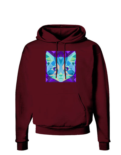 Geometric Kitty Inverted Dark Hoodie Sweatshirt-Hoodie-TooLoud-Maroon-Small-Davson Sales