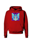 Geometric Kitty Inverted Dark Hoodie Sweatshirt-Hoodie-TooLoud-Red-Small-Davson Sales