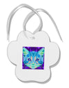 Geometric Kitty Inverted Paw Print Shaped Ornament-Ornament-TooLoud-White-Davson Sales