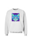 Geometric Kitty Inverted Sweatshirt-Sweatshirts-TooLoud-White-Small-Davson Sales