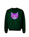 Geometric Kitty Purple Adult Dark Sweatshirt-Sweatshirts-TooLoud-Deep-Forest-Green-Small-Davson Sales