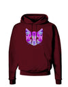 Geometric Kitty Purple Dark Hoodie Sweatshirt-Hoodie-TooLoud-Maroon-Small-Davson Sales