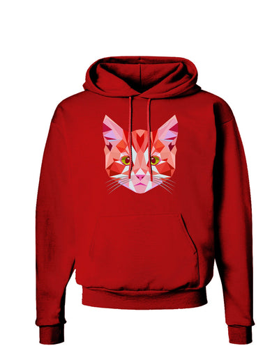 Geometric Kitty Red Dark Hoodie Sweatshirt-Hoodie-TooLoud-Red-Small-Davson Sales