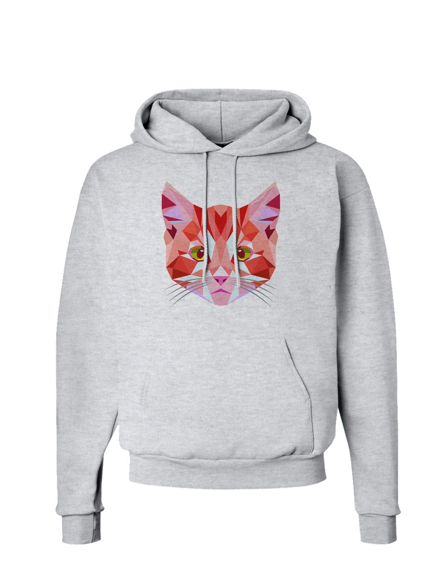 Geometric Kitty Red Hoodie Sweatshirt-Hoodie-TooLoud-AshGray-Small-Davson Sales