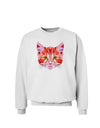 Geometric Kitty Red Sweatshirt-Sweatshirts-TooLoud-White-Small-Davson Sales