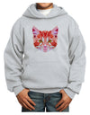 Geometric Kitty Red Youth Hoodie Pullover Sweatshirt-Youth Hoodie-TooLoud-Ash-XS-Davson Sales