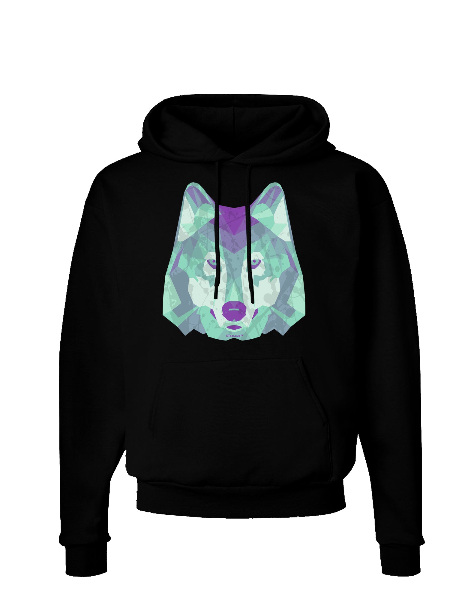 Geometric Wolf Head Dark Hoodie Sweatshirt by TooLoud-Hoodie-TooLoud-Black-Small-Davson Sales