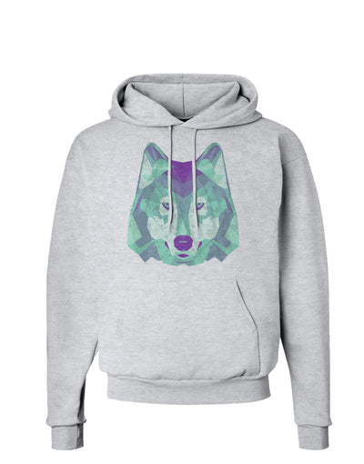 Geometric Wolf Head Hoodie Sweatshirt by TooLoud-Hoodie-TooLoud-AshGray-Small-Davson Sales