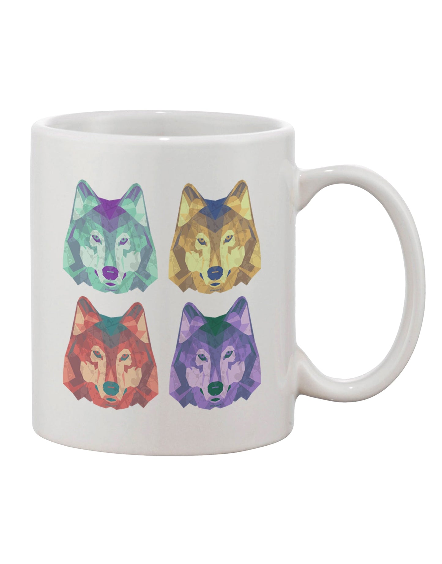 Geometric Wolf Head Pop Art 11 oz Coffee Mug - Expertly Crafted by TooLoud-11 OZ Coffee Mug-TooLoud-White-Davson Sales