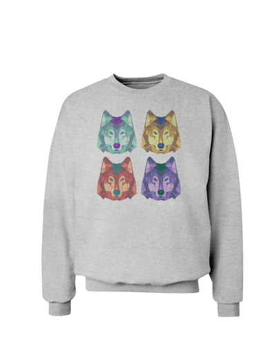 Geometric Wolf Head Pop Art Sweatshirt-Sweatshirts-TooLoud-AshGray-Small-Davson Sales