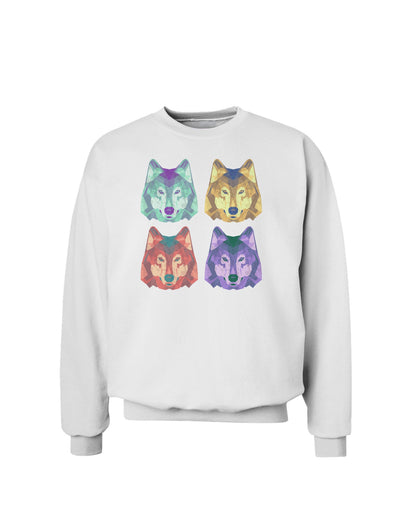 Geometric Wolf Head Pop Art Sweatshirt-Sweatshirts-TooLoud-White-Small-Davson Sales