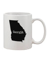 Georgia State Shape Printed 11 oz Coffee Mug - Exquisite Drinkware TooLoud-11 OZ Coffee Mug-TooLoud-White-Davson Sales