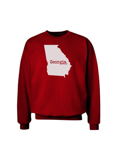 Georgia - United States Shape Adult Dark Sweatshirt by TooLoud-Sweatshirts-TooLoud-Deep-Red-Small-Davson Sales